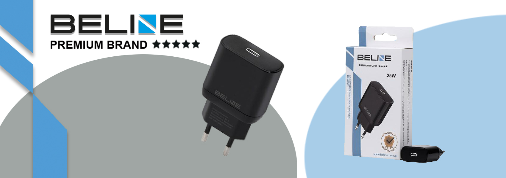 Beline įkroviklis 1x USB-C 25W juodos spalvos (tik galvutė) PD 3.0 BLNCB25 GaN aprašymas - Prekės nuotrauka