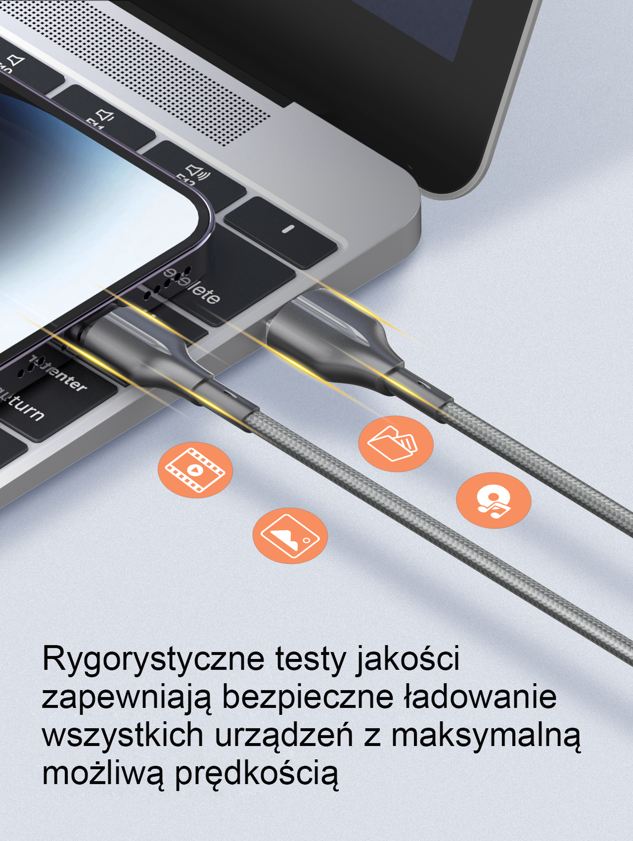 Beline laidas 25W USB-A/USB-C 1m baltos spalvos BLNCWC01 aprašymas - Prekės nuotrauka