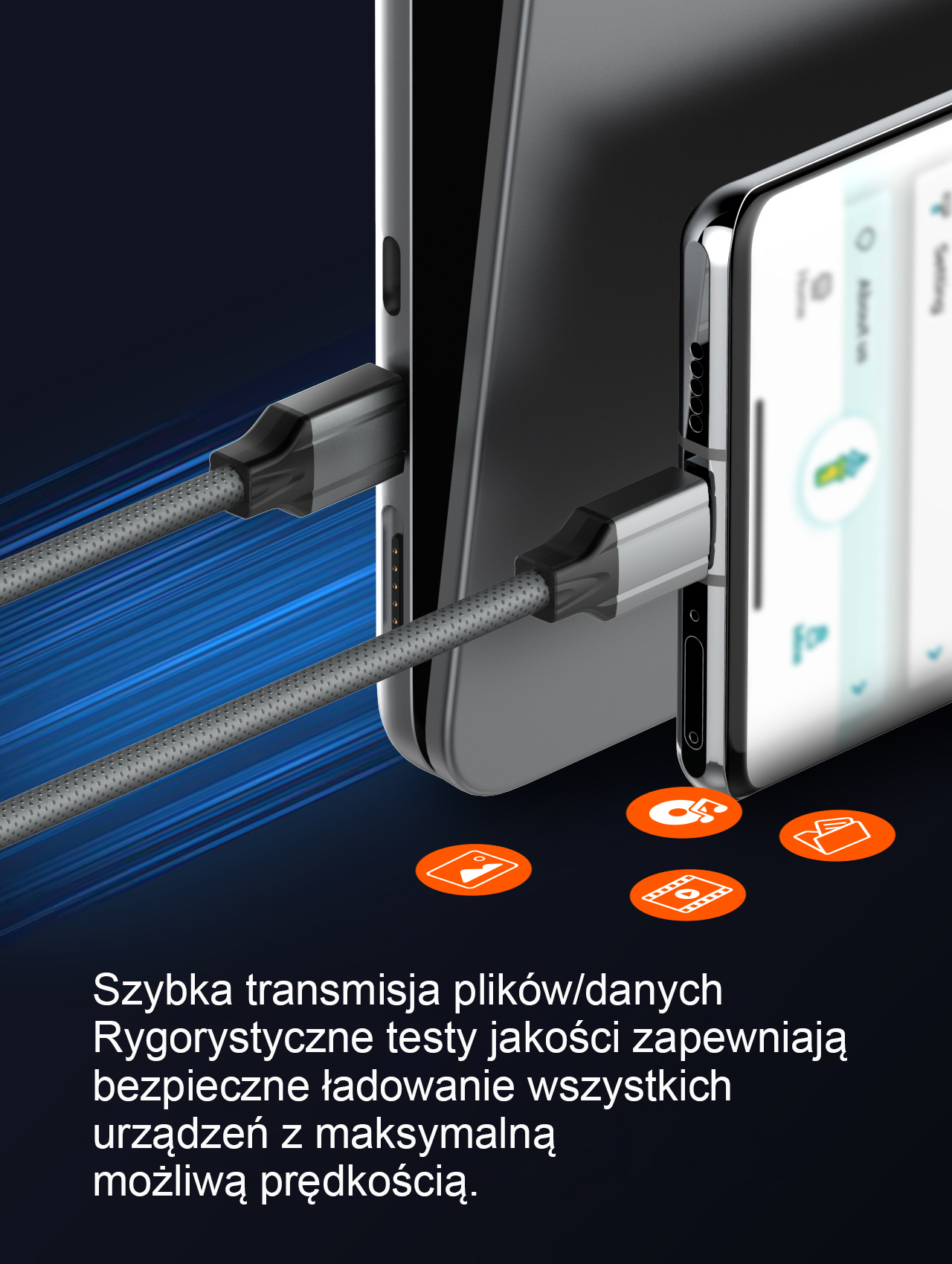 Beline laidas 65W USB-C/USB-C 1m baltos spalvos BLNCWC03 aprašymas - Prekės nuotrauka