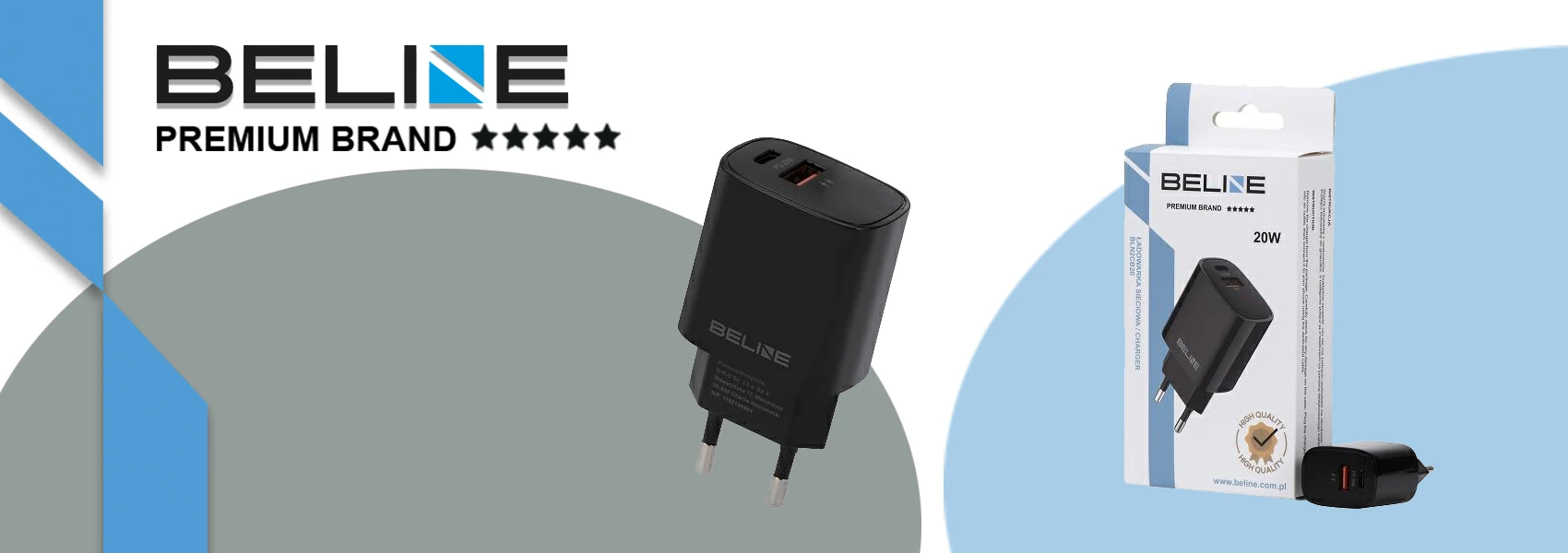 Beline Laidinis įkroviklis 1x USB-C + 1x USB 20W juodos spalvos (only head) PD 3.0 + QC 3.0 BLN2CB20 aprašymas - Prekės nuotrauka Beline Laidinis įkroviklis 1x USB-C + 1x USB 20W juodos spalvos (only head) PD 3.0 + QC 3.0 BLN2CB20 aprašymas - Prekės nuotrauka