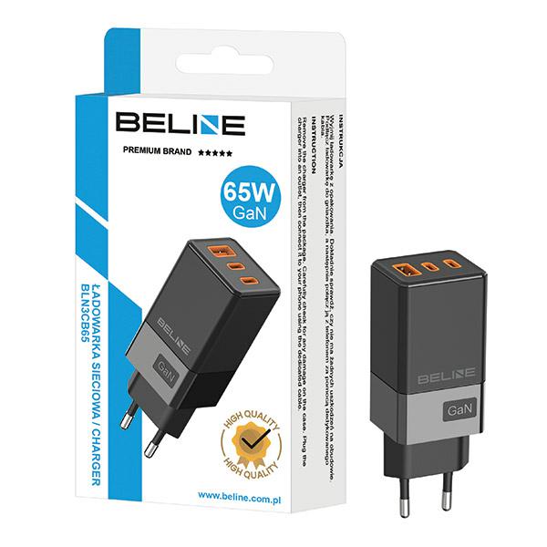 Beline laidinis įkroviklis 2x USB-C + 1x USB 65Wjuodos spalvos/juodos spalvos (head only) PD 3.0 + QC 3.0 BLN3CB65 GaN aprašymas - Prekės nuotrauka Beline laidinis įkroviklis 2x USB-C + 1x USB 65Wjuodos spalvos/juodos spalvos (head only) PD 3.0 + QC 3.0 BLN3CB65 GaN aprašymas - Prekės nuotrauka