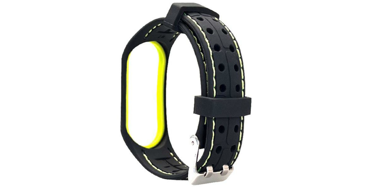Beline Mi Band 7 išmanioji apyrankė, juoda/laimo spalvos aprašymas - Prekės nuotrauka
