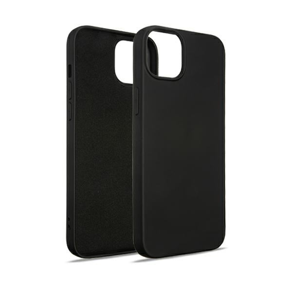 Beline silikoninis iPhone 15 Plus 6.7″ dėklas juodos spalvos aprašymas - Prekės nuotrauka