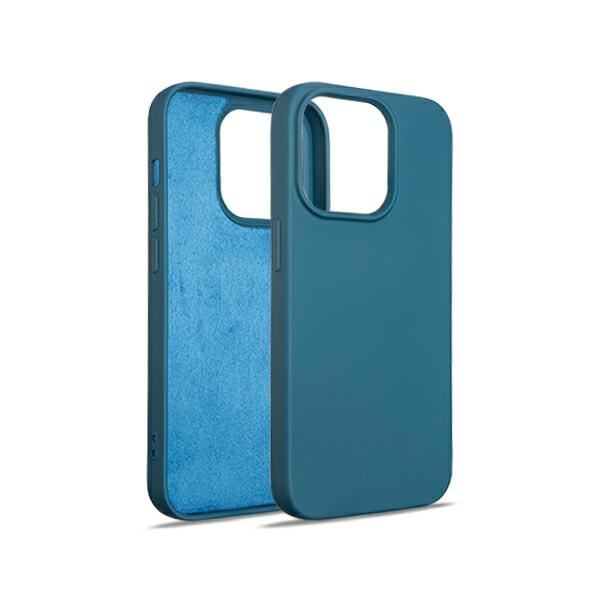 Beline silikoninis iPhone 15 Pro 6.1″ dėklas, mėlynas aprašymas - Prekės nuotrauka