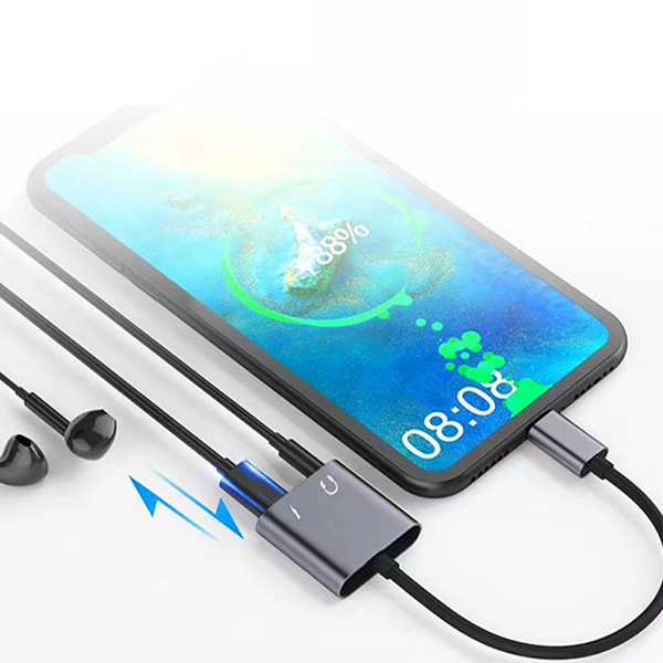 Beline skirstytuvas adapteris USB-C į USB-C/Jack 3.5mm 60W juodas/juodas DAC BLNAA01 aprašymas - Prekės nuotrauka