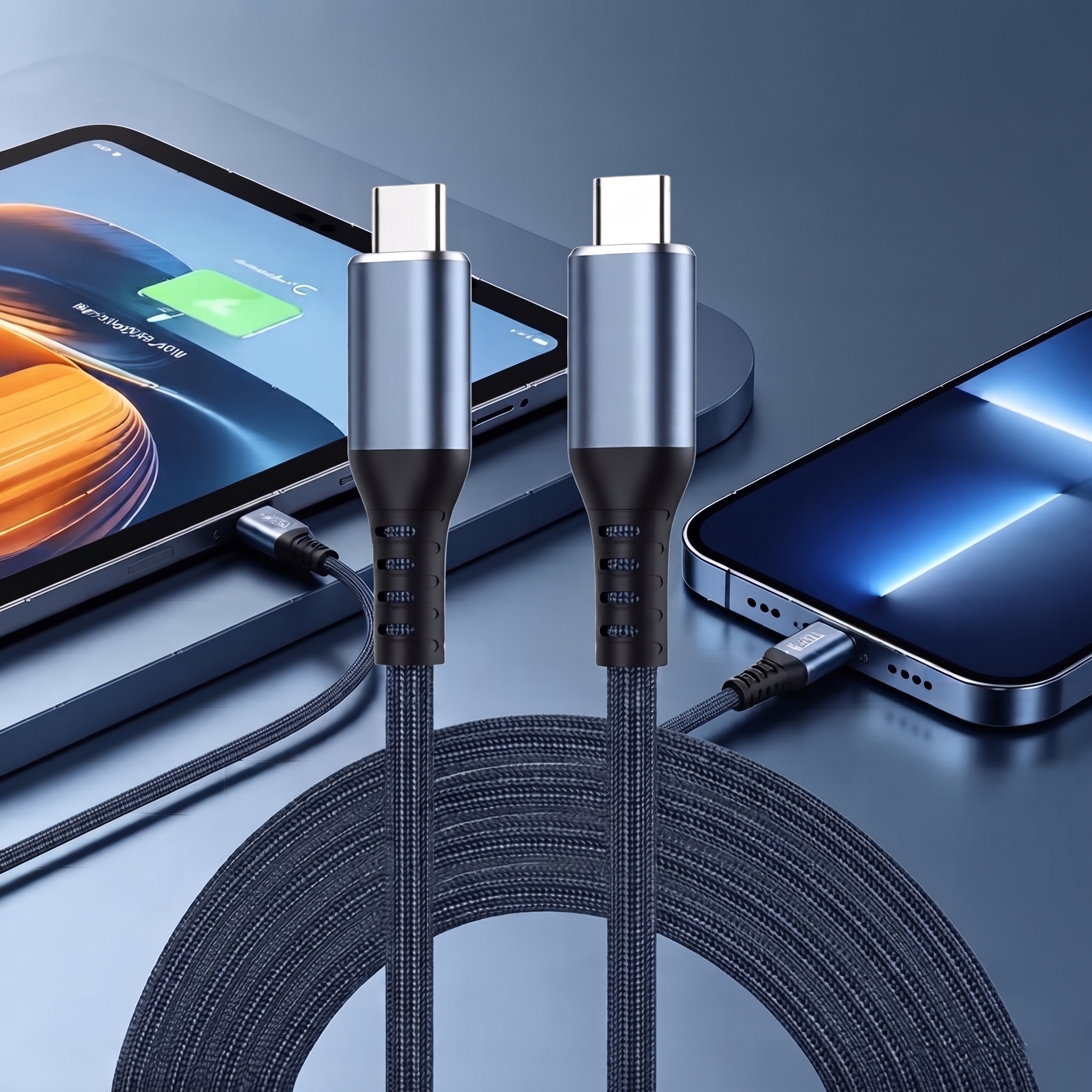 Beline Thunderbolt 4 USB-C laidas 1 m, 48V/5A, 40Gbps, 240W, 8K 60Hz, juodas aprašymas - Prekės nuotrauka