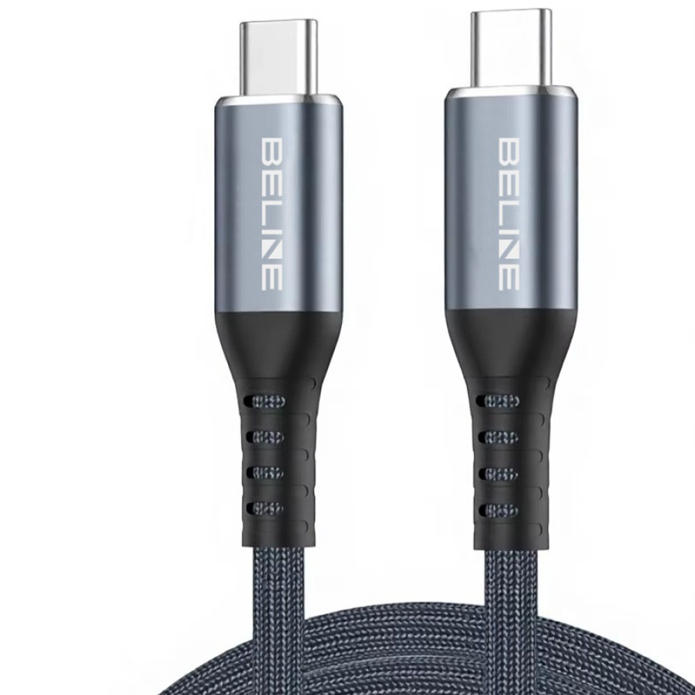 Beline Thunderbolt 4 USB-C laidas 1 m, 48V/5A, 40Gbps, 240W, 8K 60Hz, juodas aprašymas - Prekės nuotrauka