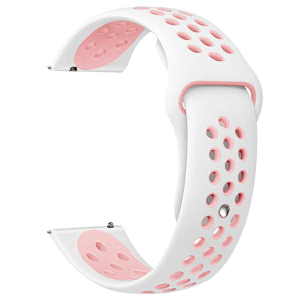 Beline Watch apyrankė 20mm sportinė silikoninė balta/rožinė balta/rožinė dėžutė aprašymas - Prekės nuotrauka