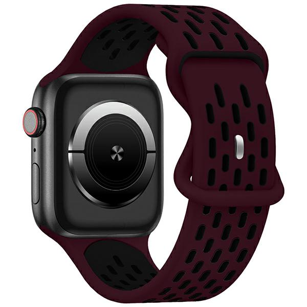 Beline Watch New Sport silikoninė apyrankė 42/44/45/49mm bordo-juodos spalvos Wine Raudona/juodos spalvos dėžutė aprašymas - Prekės nuotrauka