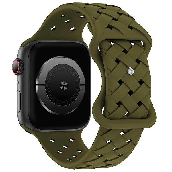 Beline Watch silikoninė pinta apyrankė 42/44/45/49mm Olive/Oliver dėžutė aprašymas - Prekės nuotrauka