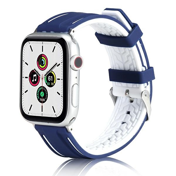Beline Watch Solid Silicone apyrankė 38/40/41mm tamsiai mėlynos/baltos spalvos aprašymas - Prekės nuotrauka