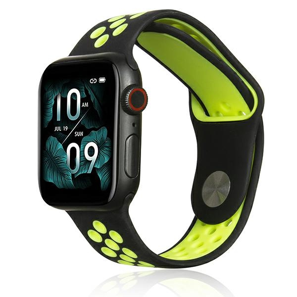 Beline Watch Sport silikoninė apyrankė 42/44/45/49mm juodos spalvos/Lime aprašymas - Prekės nuotrauka