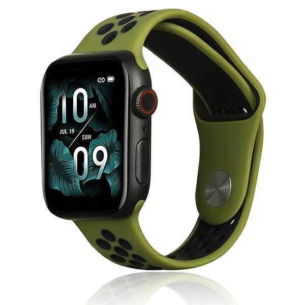 Beline Watch Sport silikoninė apyrankė 42/44/45/49mm žalios spalvos/juodos spalvos aprašymas - Prekės nuotrauka