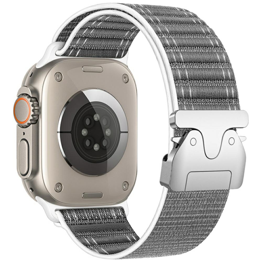 Beline Woven Nylon Diagonal Style Parachute apyrankė for Apple Watch 42/44/45/49mm pilkos spalvos aprašymas - Prekės nuotrauka