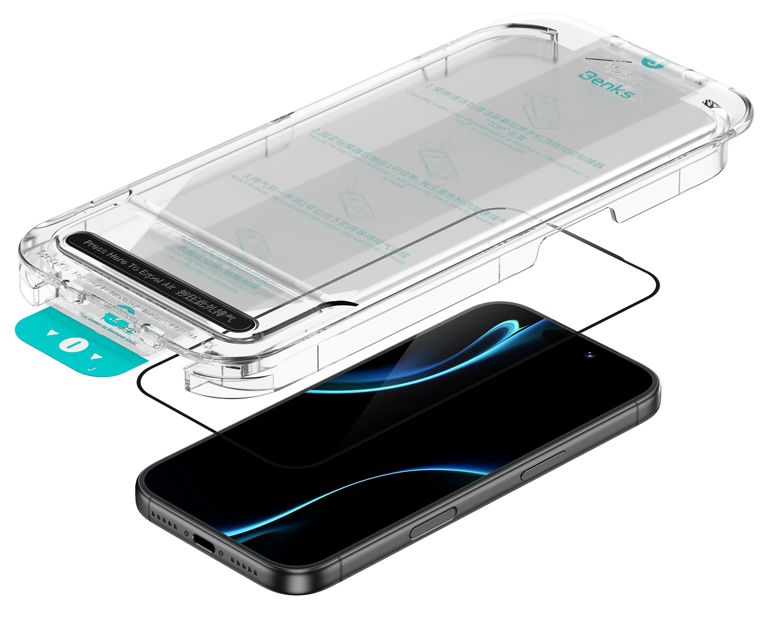 Benks Apsauginis stiklas Glass Warrior Sapphire Coating skirtas Apple iPhone 17 Pro Max juodas aprašymas - Prekės nuotrauka