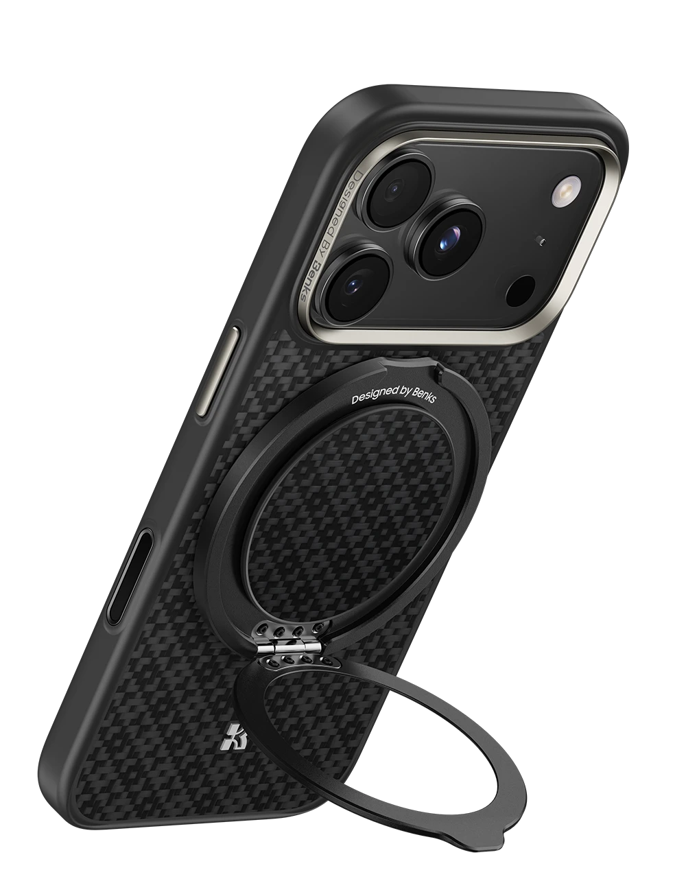Benks Magnetic Armor Pro Armor Grid Kevlar dėklas Metal Frame 600D (Y070) skirtas Apple iPhone 17 Pro Max juodas aprašymas - Prekės nuotrauka
