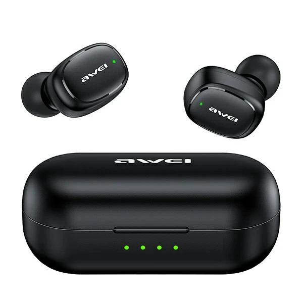 Bluetooth 5.1 TWS ausinės + AWEI Docking Station (T13Pro) juodos spalvos aprašymas - Prekės nuotrauka
