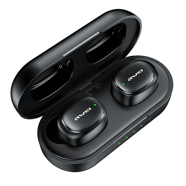 Bluetooth 5.1 TWS ausinės + AWEI Docking Station (T13Pro) juodos spalvos aprašymas - Prekės nuotrauka
