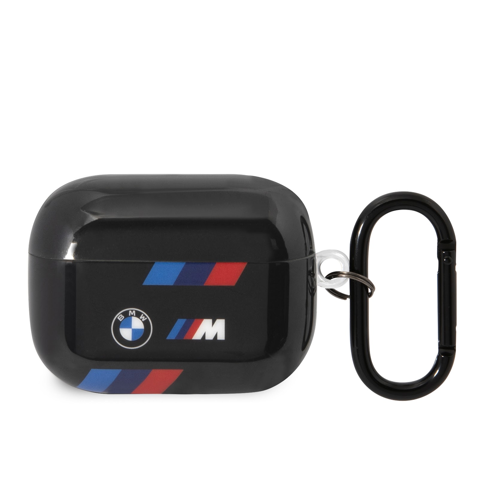 BMW BMAP222SOTK AirPods Pro 2 gen dėklas, juodos spalvos, Tricolor Stripes aprašymas - Prekės nuotrauka