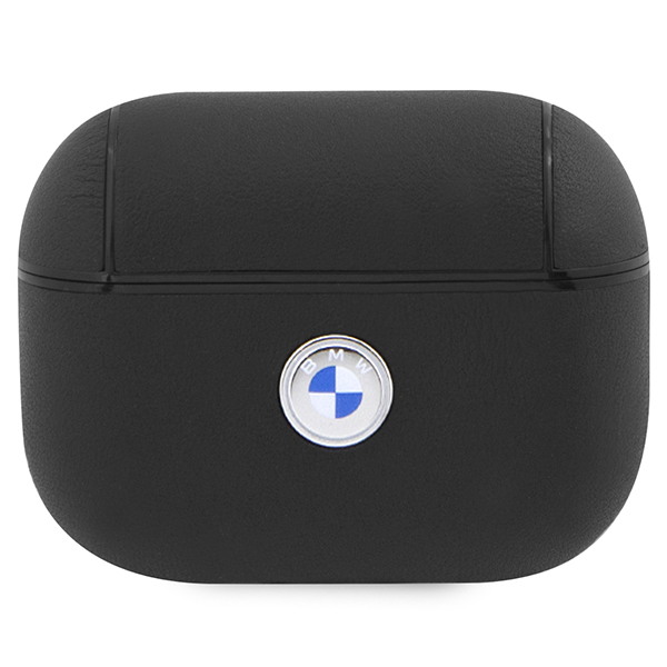 BMW BMAP2SSLBK AirPods Pro 2 dėklas juodos spalvos Genuine Leather sidabro spalvos Logo aprašymas - Prekės nuotrauka