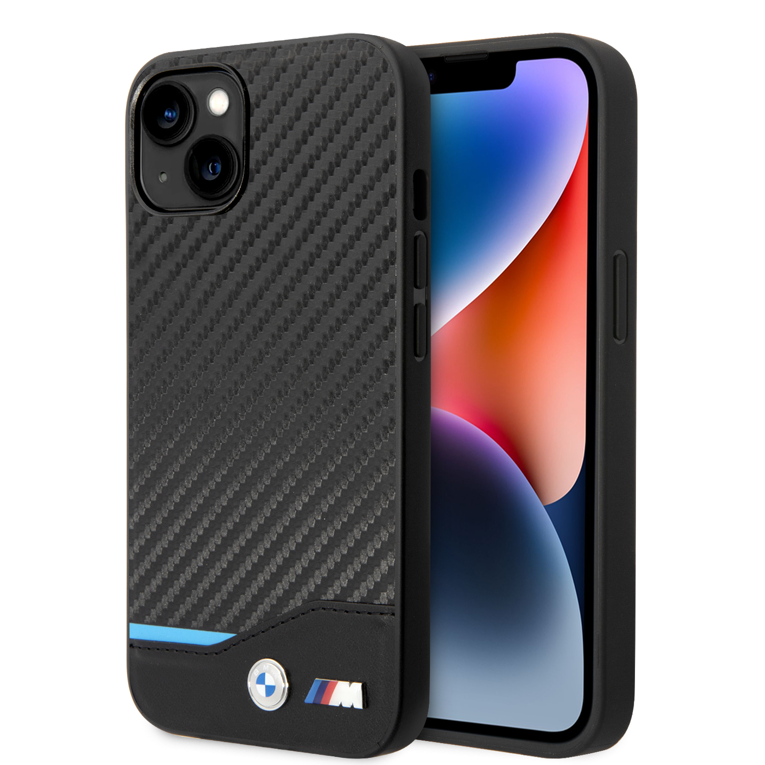 BMW BMHCP14S22NBCK iPhone 14 / 15 / 13 6.1″ juodos spalvos odinis anglies pluošto dėklas aprašymas - Prekės nuotrauka