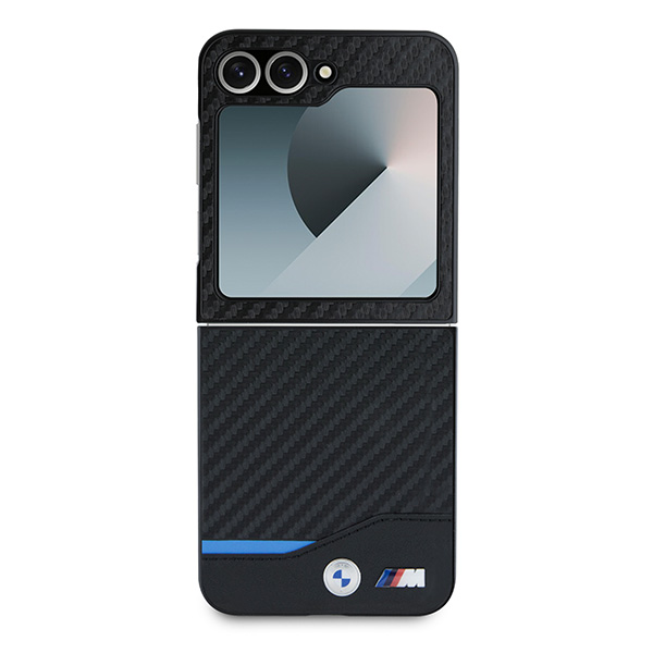 BMW BMHCZF622NBCK Z Flip6 F741 juodos spalvos kietas dėklas Carbon Mėlyna Line aprašymas - Prekės nuotrauka