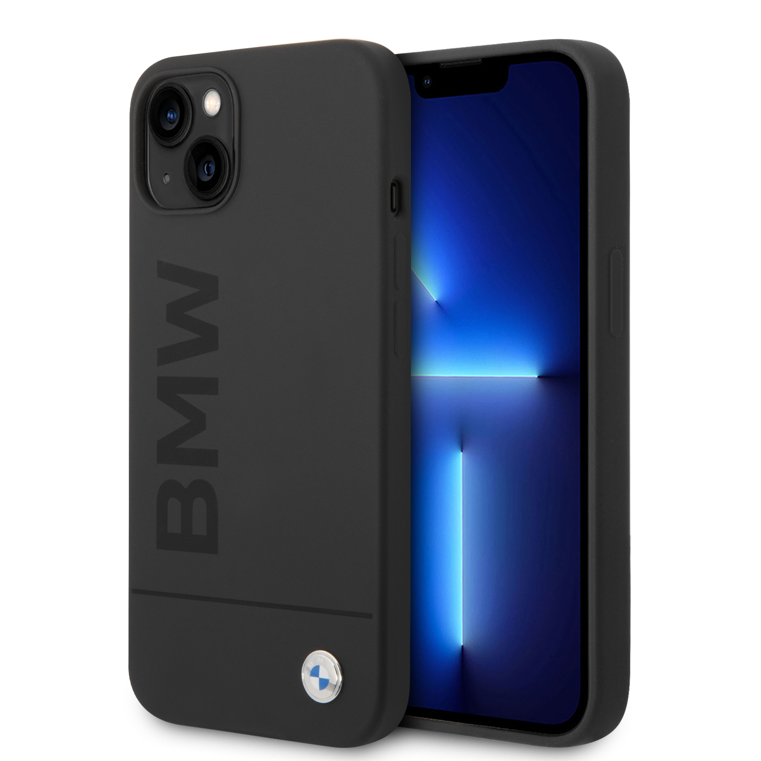 BMW BMHMP14MSLBLBK Apple iPhone 14 Plus / 15 Plus 6,7″ juodos spalvos kietas dėklas Silicone Signature Logo M aprašymas - Prekės nuotrauka