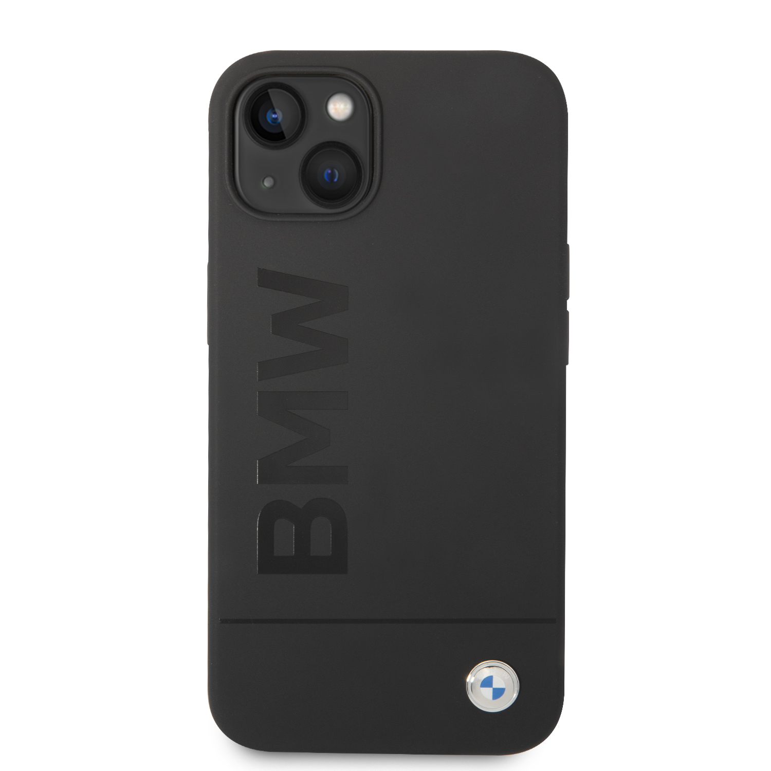 BMW BMHMP14MSLBLBK Apple iPhone 14 Plus / 15 Plus 6,7″ juodos spalvos kietas dėklas Silicone Signature Logo M aprašymas - Prekės nuotrauka