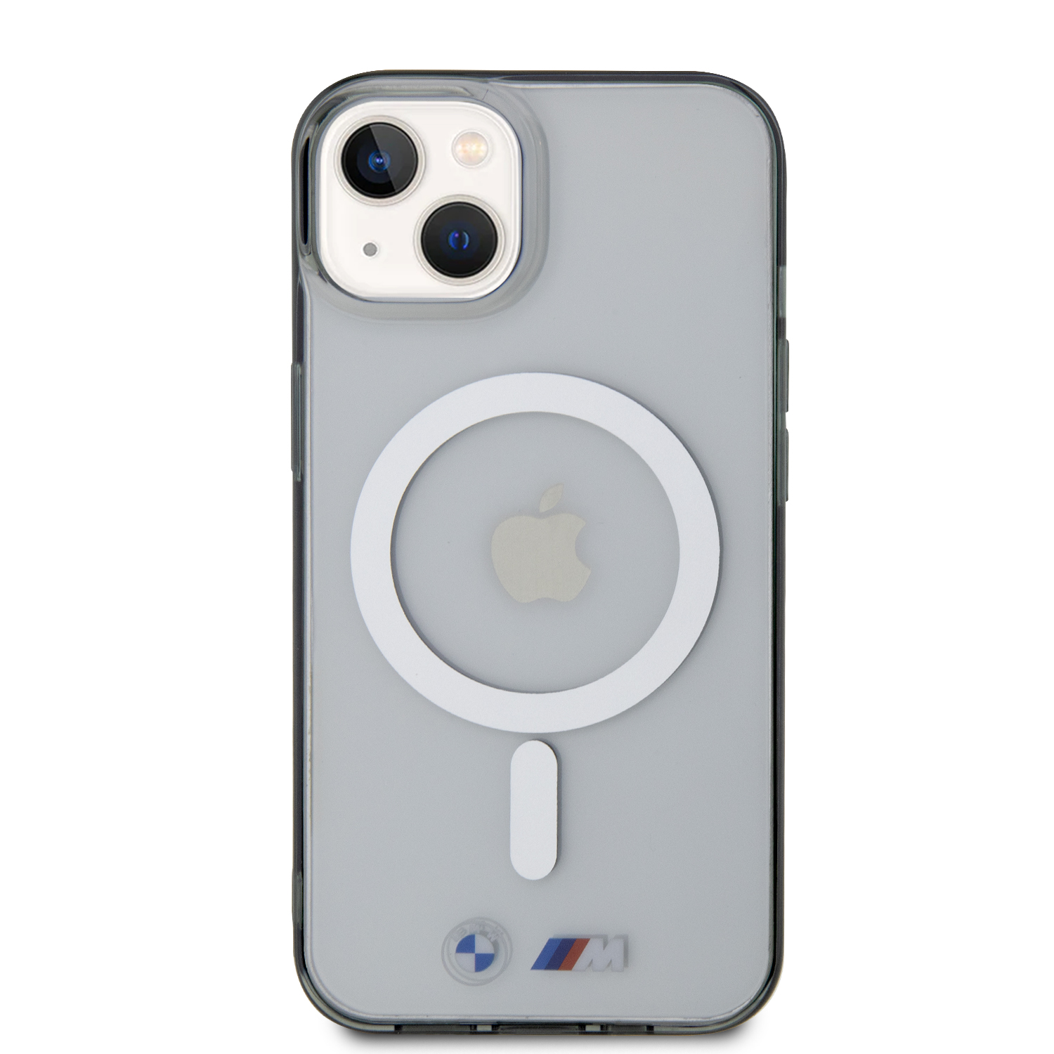 BMW BMHMP14SHCRS dėklas Apple iPhone 14 15 13 6.1″ skaidrus kietas dėklas Sidabrinis Ring MagSafe aprašymas - Prekės nuotrauka