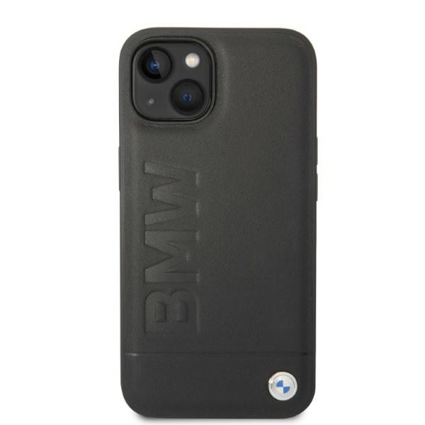 BMW BMHMP14SSLLBK Apple iPhone 14 / 15 / 13 6.1″ juodos spalvos kietas dėklas Signature Logo Imprint Magsafe aprašymas - Prekės nuotrauka