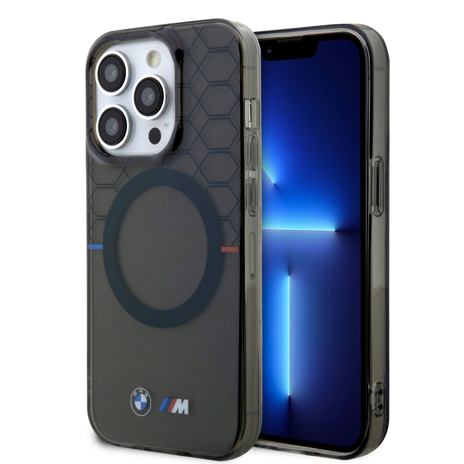 BMW BMHMP14XHGPK iPhone 14 Pro Max 6.7″ pilkas kietas dėklas Pattern MagSafe aprašymas - Prekės nuotrauka