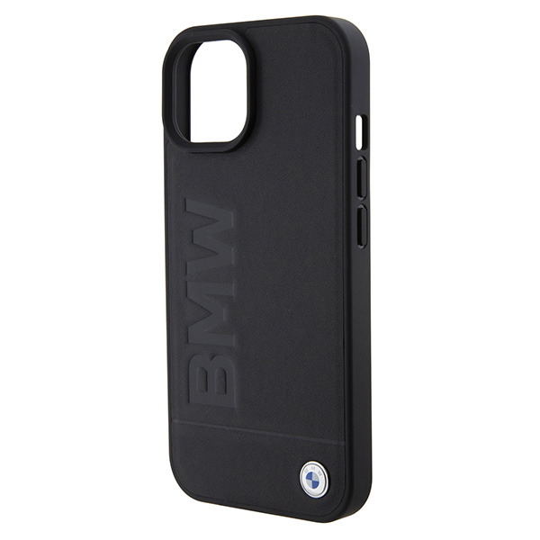 BMW BMHMP15SSLLBK Apple iPhone 15 14 13 6.1″ juodos spalvos Magsafe kietas dėklas Signature Logo Imprint aprašymas - Prekės nuotrauka