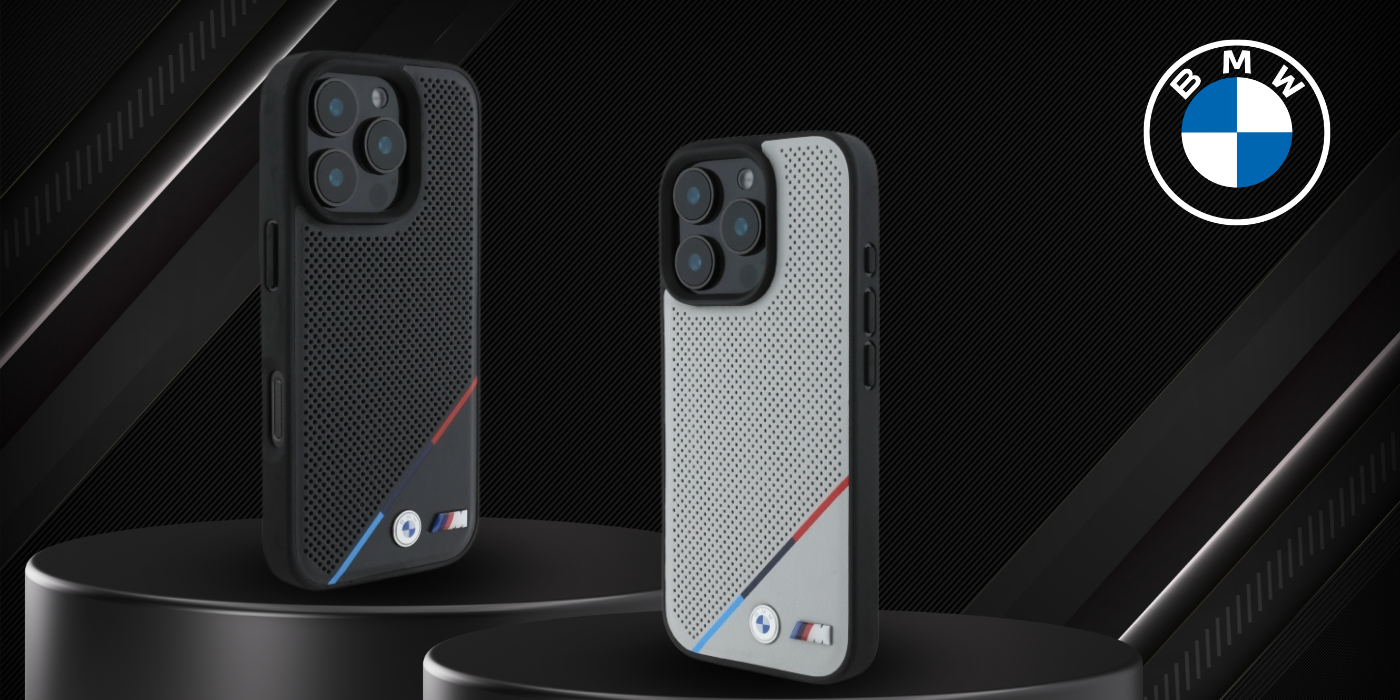 BMW BMHMP16L23 PUPDG Apple iPhone 16 Pro 6.3″ pilkas kietas dėklas M Perforated Tricolor Line MagSafe aprašymas - Prekės nuotrauka