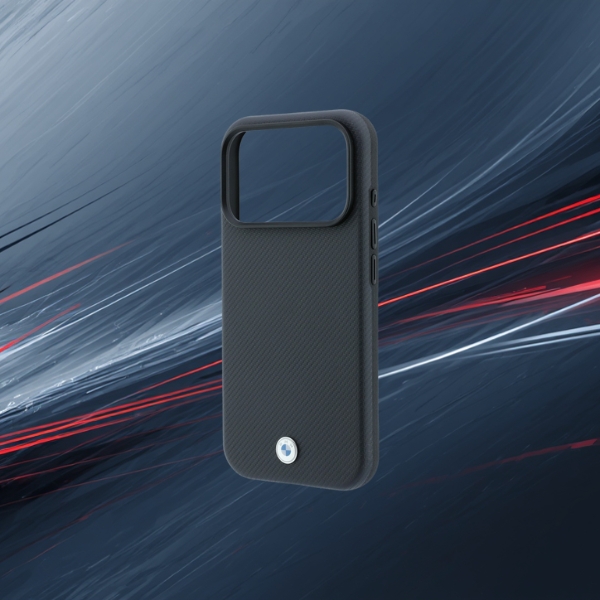 BMW Kevlar Metal Logo MagSafe dėklas, skirtas iPhone 18 Pro / 17 Pro, antracito spalvos aprašymas - Prekės nuotrauka