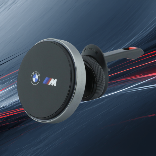 BMW M Edition 25W Qi2 MagSafe belaidžio įkrovimo automobilinis laikiklis prietaisų skydeliui / priekiniam stiklui / ventiliacijos grotelėms, juodas aprašymas - Prekės nuotrauka