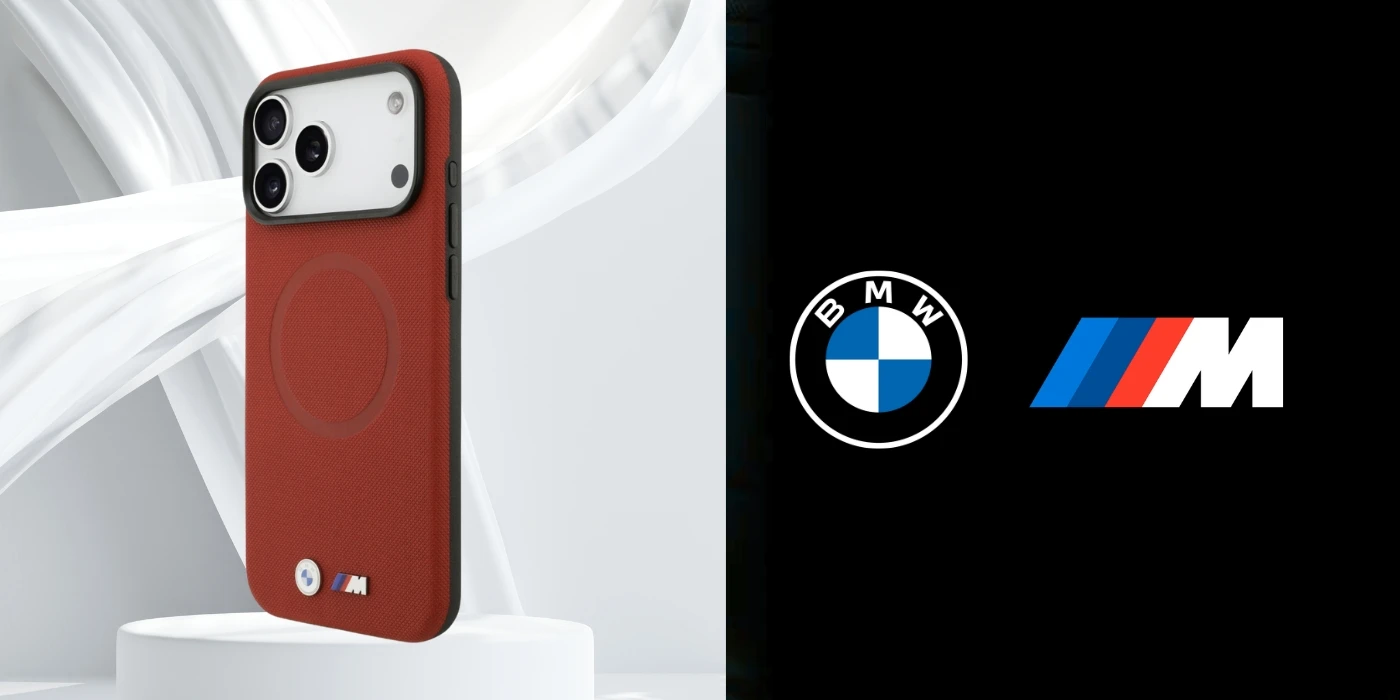 BMW M FW Metal Logo MagSafe dėklas skirtas Apple iPhone 17 Pro Max raudonos spalvos aprašymas - Prekės nuotrauka