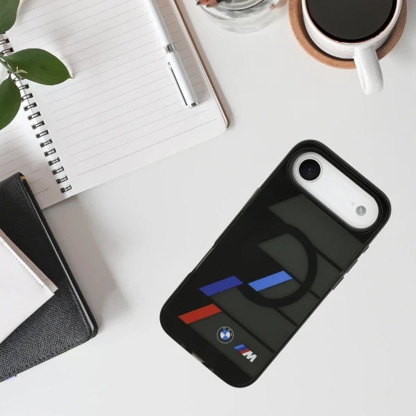 BMW M IML Metal Mygtukai Tricolor Lines MagSafe dėklas skirtas Apple iPhone Air Juodas aprašymas - Prekės nuotrauka