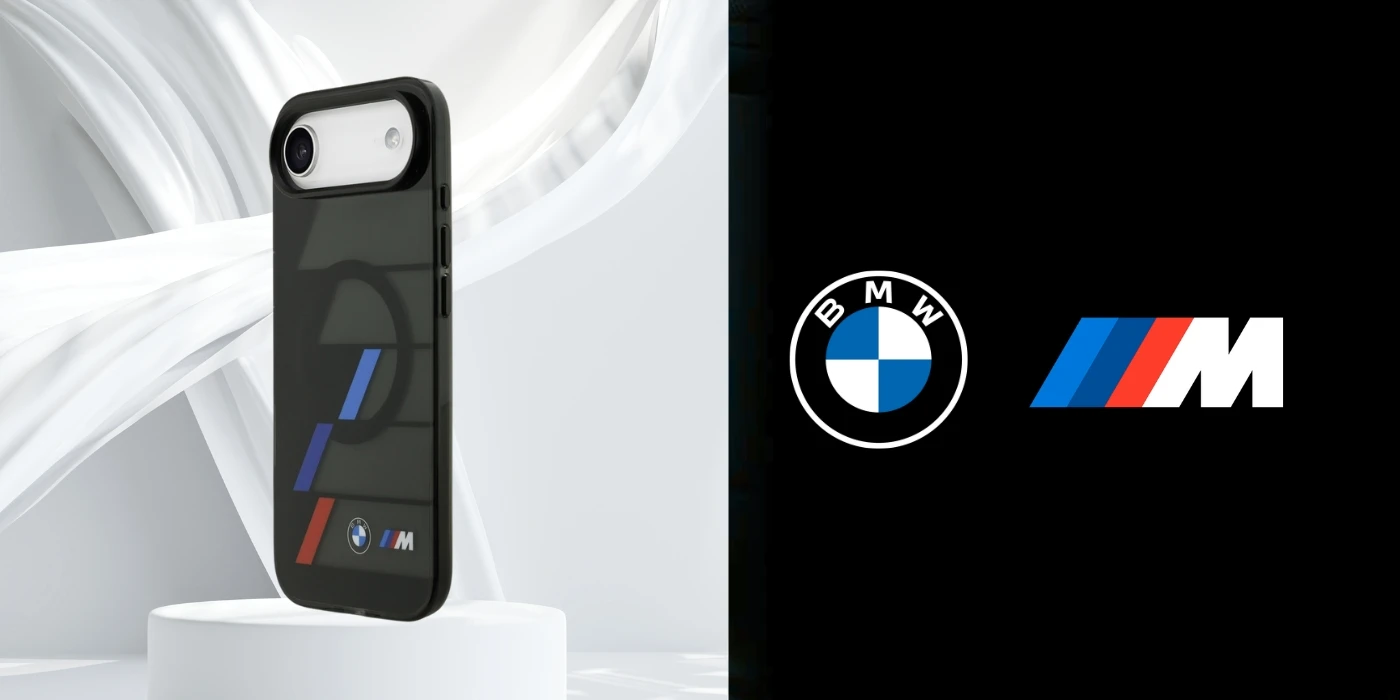BMW M IML Metal Mygtukai Tricolor Lines MagSafe dėklas skirtas Apple iPhone Air Juodas aprašymas - Prekės nuotrauka