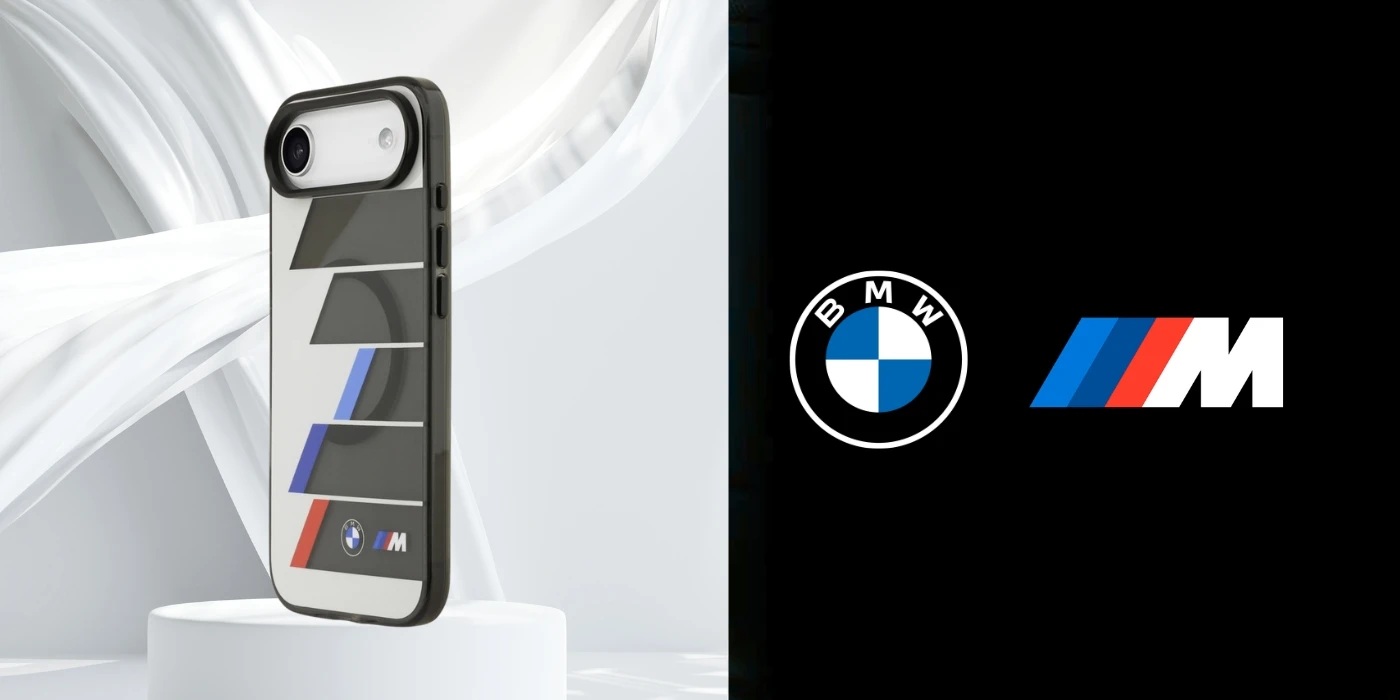 Dėklas BMW M IML Metal Mygtukai Tricolor Lines MagSafe case for Apple iPhone Air anthracite aprašymas - Prekės nuotrauka