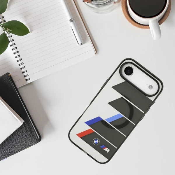 Dėklas BMW M IML Metal Mygtukai Tricolor Lines MagSafe case for Apple iPhone Air anthracite aprašymas - Prekės nuotrauka