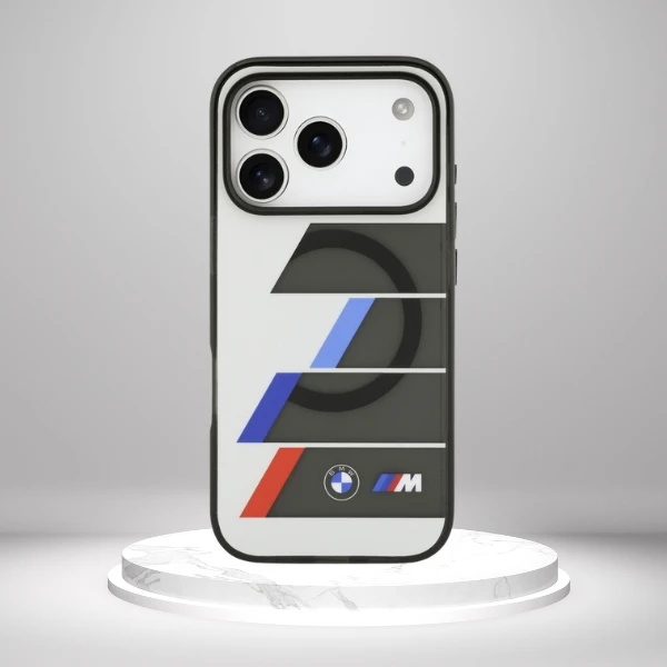 BMW M IML Metal Mygtukai Tricolor Lines MagSafe dėklas skirtas Apple iPhone 17 Pro Max Anthracite aprašymas - Prekės nuotrauka