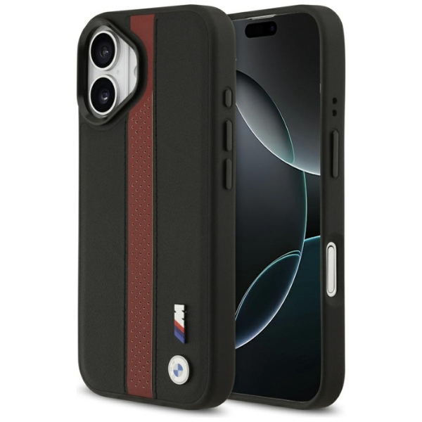 BMW M Perforated Stripe Logo MagSafe Dėklas for iPhone 17 Raudona aprašymas - Prekės nuotrauka