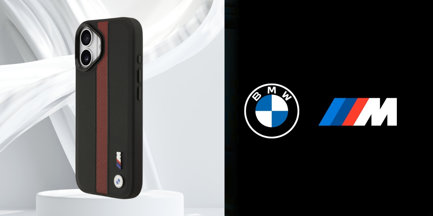 BMW M Perforated Stripe Logo MagSafe Dėklas for iPhone 17 Raudona aprašymas - Prekės nuotrauka