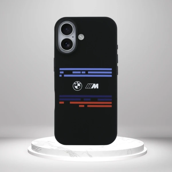 BMW M Silicon Horizontal Line MagSafe Dėklas skirtas Apple iPhone 17 juodos spalvos aprašymas - Prekės nuotrauka