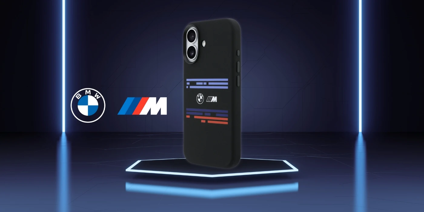 BMW M Silicon Horizontal Line MagSafe Dėklas skirtas Apple iPhone 17 juodos spalvos aprašymas - Prekės nuotrauka
