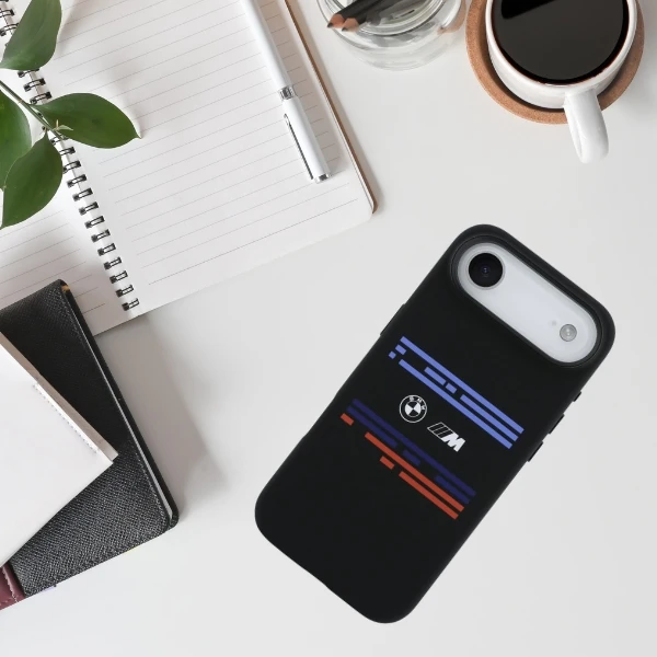 BMW M Silicon Horizontal Line MagSafe Dėklas skirtas Apple iPhone Air juodos spalvos aprašymas - Prekės nuotrauka