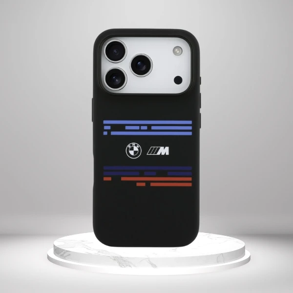 BMW M Silicon Horizontal Line MagSafe Dėklas skirtas Apple iPhone 17 Pro juodos spalvos aprašymas - Prekės nuotrauka