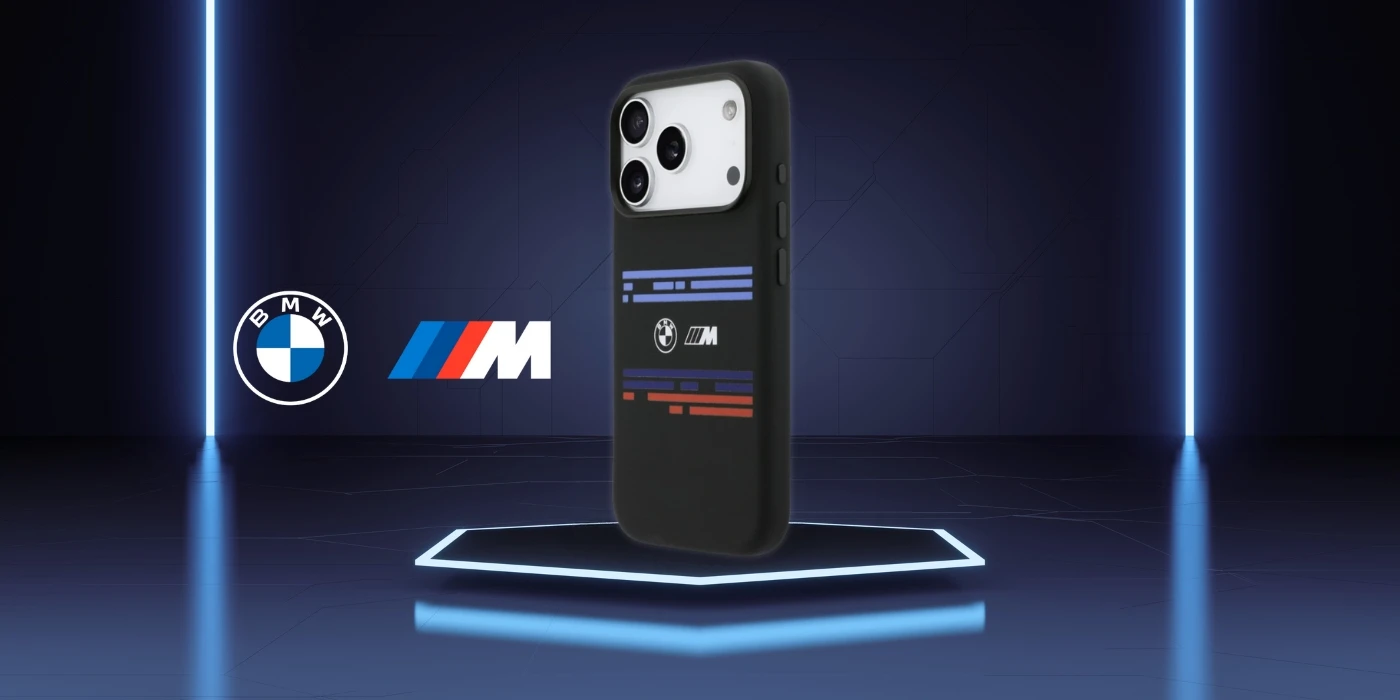BMW M Silicon Horizontal Line MagSafe Dėklas skirtas Apple iPhone 17 Pro juodos spalvos aprašymas - Prekės nuotrauka