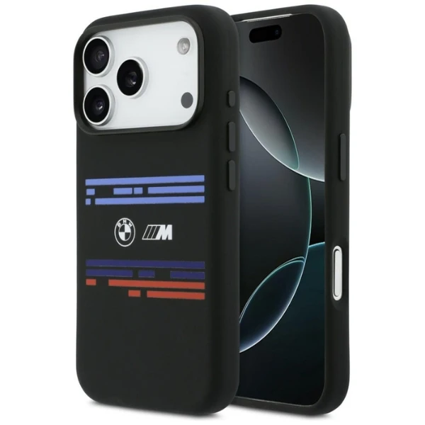 BMW M Silicon Horizontal Line MagSafe Dėklas skirtas Apple iPhone 17 Pro juodos spalvos aprašymas - Prekės nuotrauka