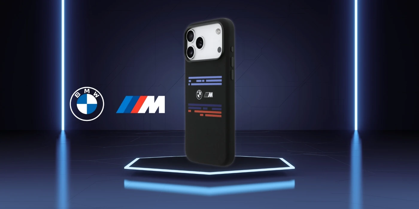BMW M Silicon Horizontal Line MagSafe Dėklas skirtas Apple iPhone 17 Pro Max juodos spalvos aprašymas - Prekės nuotrauka